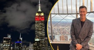 Empire State Building w biało-czerwonych barwach. W roli głównej Lewandowski!