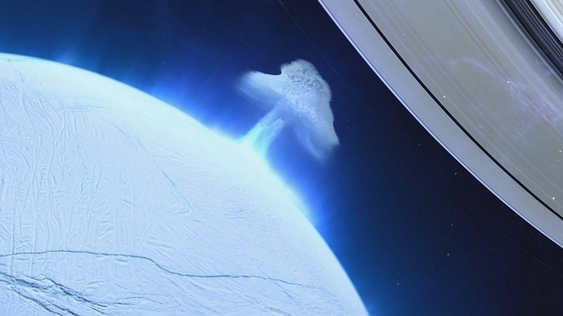 Enceladus, niczym śnieżne działo, bombarduje kulami śnieżnymi inne księżyce Saturna /Geekweek