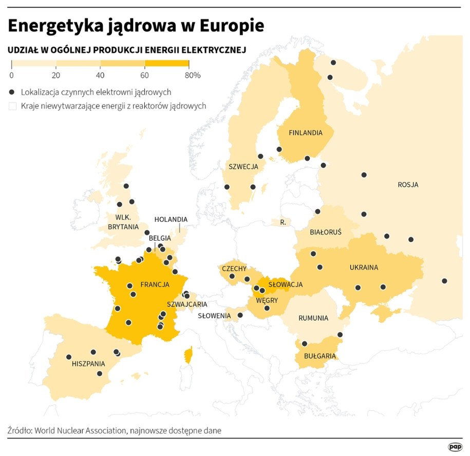 Energetyka jądrowa w Europie /Maciej Zieliński, Adam Ziemienowicz, Mateusz Krymski /PAP