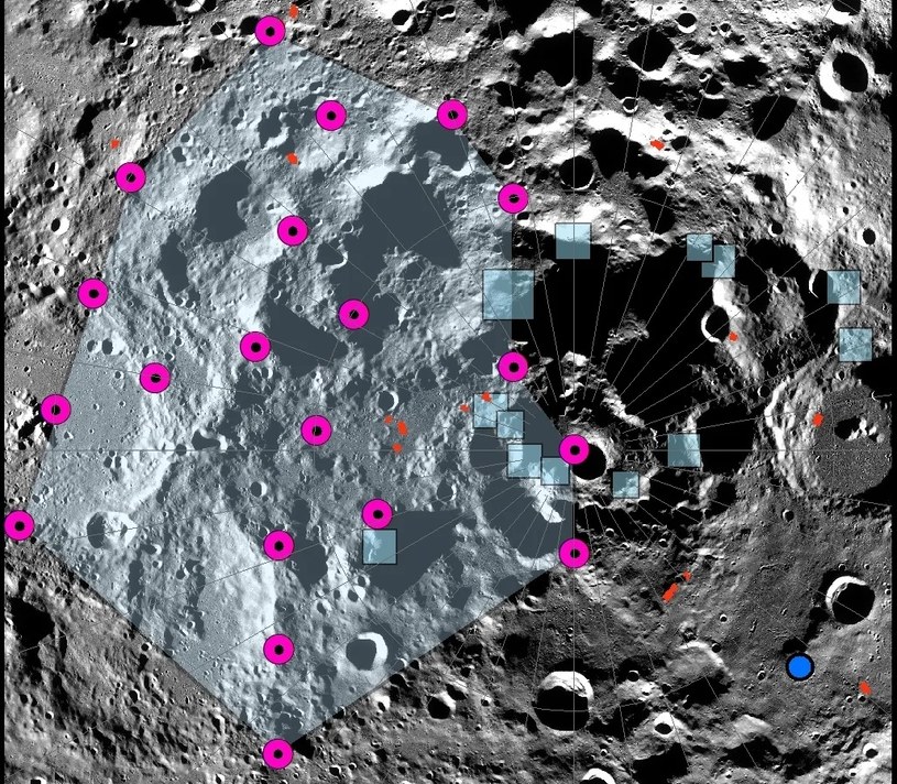 Epicentrum jednego z najsilniejszych trzęsień księżyca zarejestrowanych w ramach pasywnego eksperymentu sejsmicznego Apollo znajdowało się w południowym obszarze polarnym Księżyca /NASA/LROC/ASU/Smithsonian Institution /domena publiczna