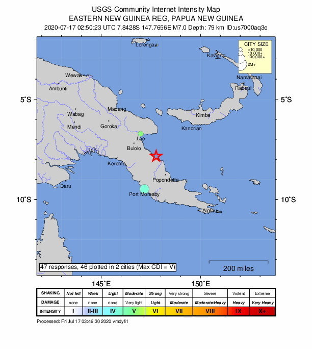 Epicentrum trzęsienia ziemi /USGS / HANDOUT /PAP/EPA