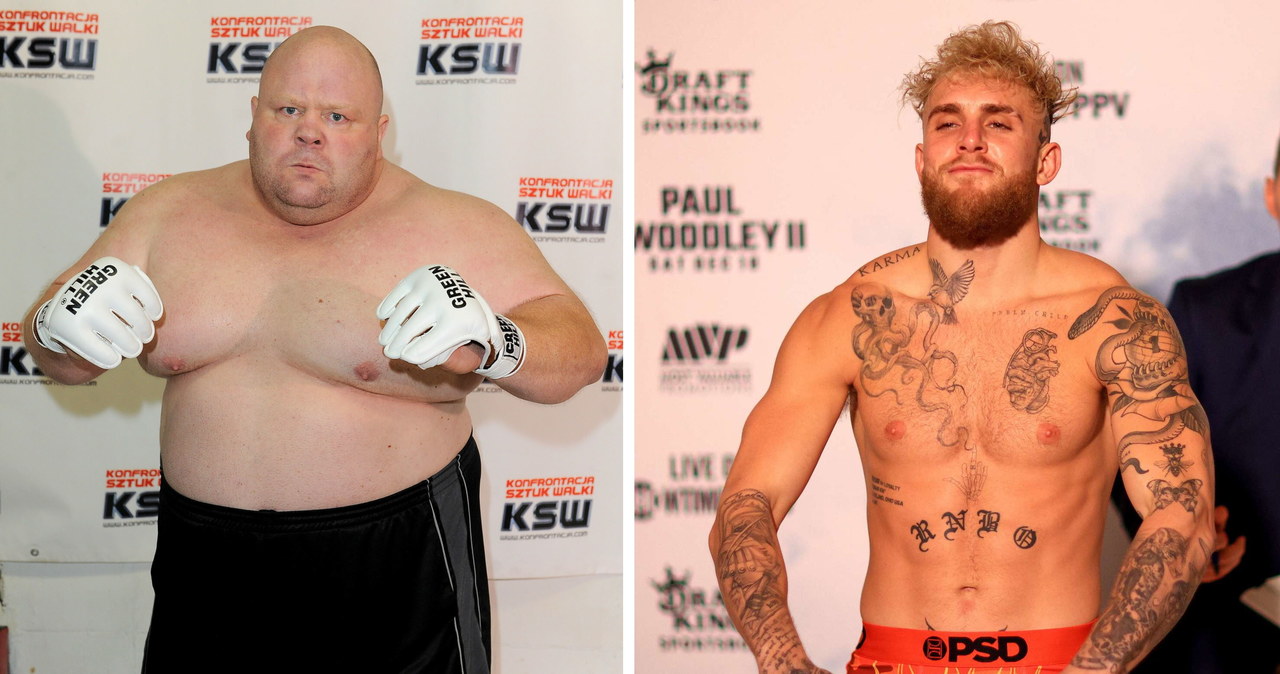 Eric "Butterbean" Esch (fot. Mateusz Jagielski / East News) i Jake Paul (fot. AFP) /Mateusz Jagielski /East News