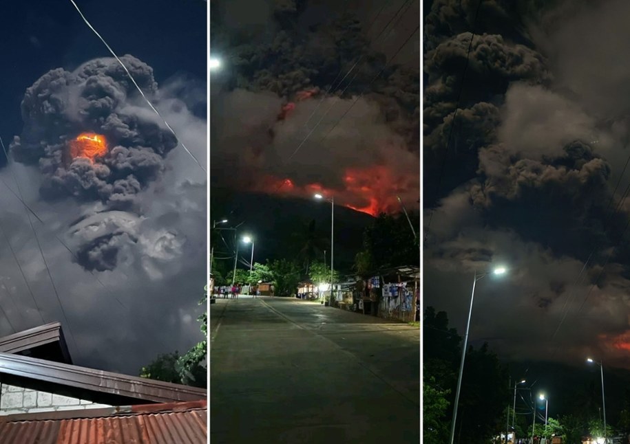 Erupcja wulkanu Kanlaon na Filipinach, fot. Volcaholic/X /