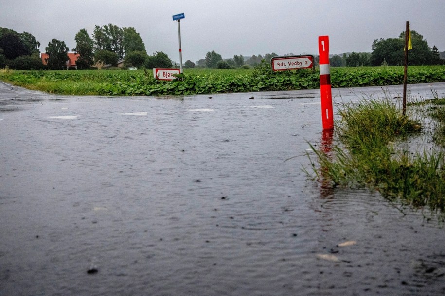 Esbjerg nawiedziły potężne ulewy /Ingrid Riis /PAP/EPA