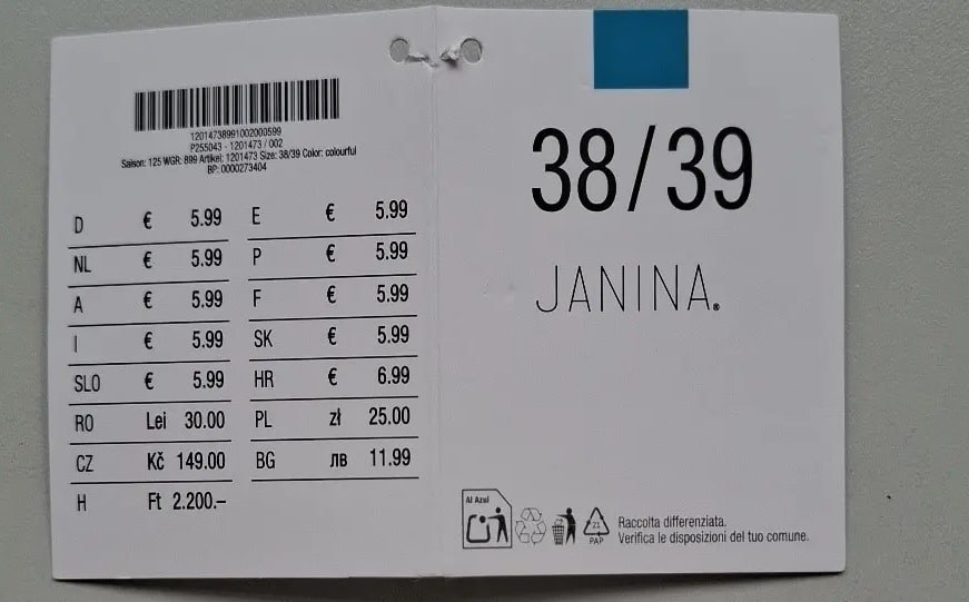 Etykieta wycofanych klapek /KiK /