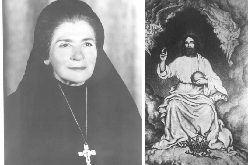 Eugenia Ravasio i obraz Boga Ojca namalowany według jej wizji /domena publiczna