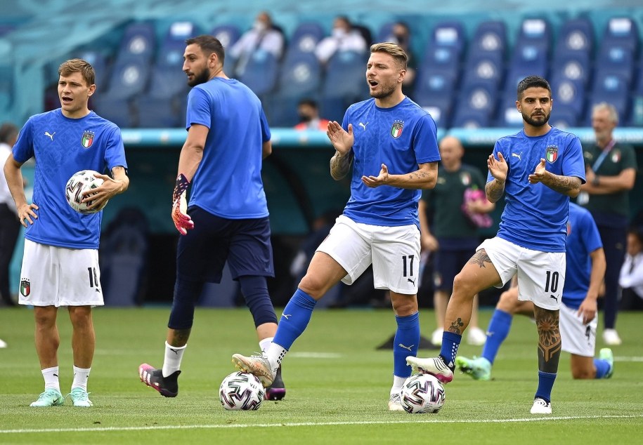 Euro 2020. Piłkarze reprezentacji Włoch Ciro Immobile i Lorenzo Insigne podczas treningu /Riccardo Antimiani / POOL /PAP/EPA