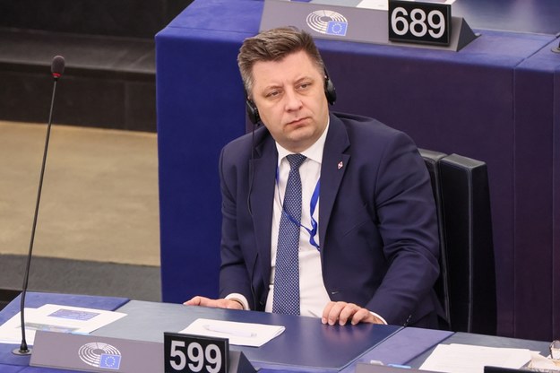 Europoseł PiS Michał Dworczyk na sali obrad w Strasburgu, lipiec 2024 / 	Leszek Szymański    /PAP