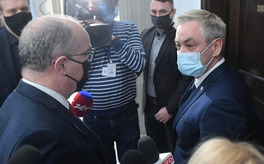 Europoseł Robert Biedroń i wicemarszałek Sejmu Włodzimierz Czarzasty /Radek  Pietruszka /PAP