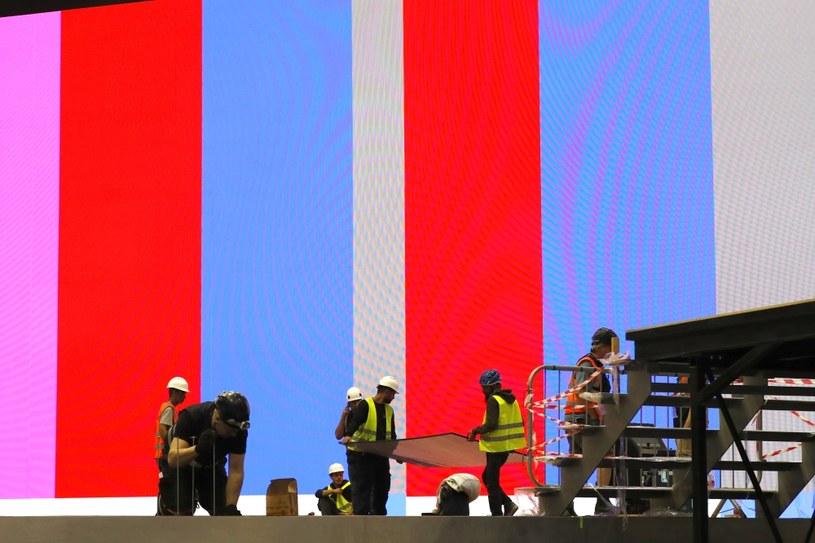Eurowizja: Budowa sceny w Tel Awiwie /AFP