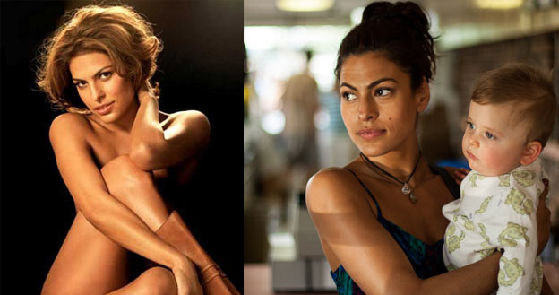 Eva Mendes w wersji "seksownej" (L) i "naturalnej" (P) /materiały dystrybutora