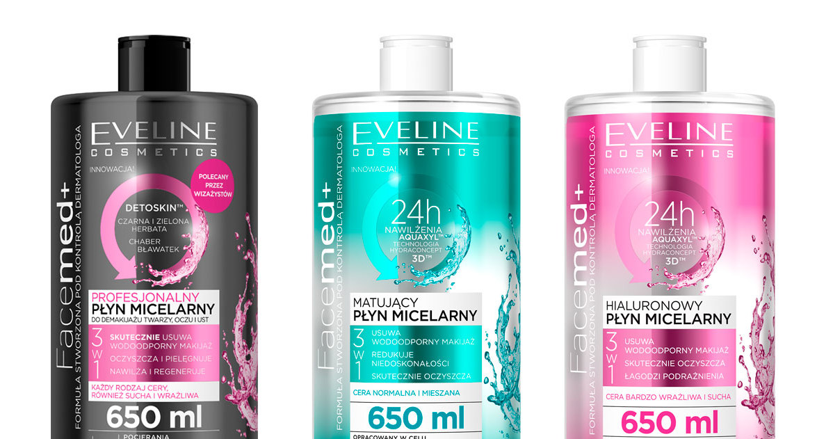 Eveline Cosmetics: Płyny micelarne Facemed+ /materiały prasowe