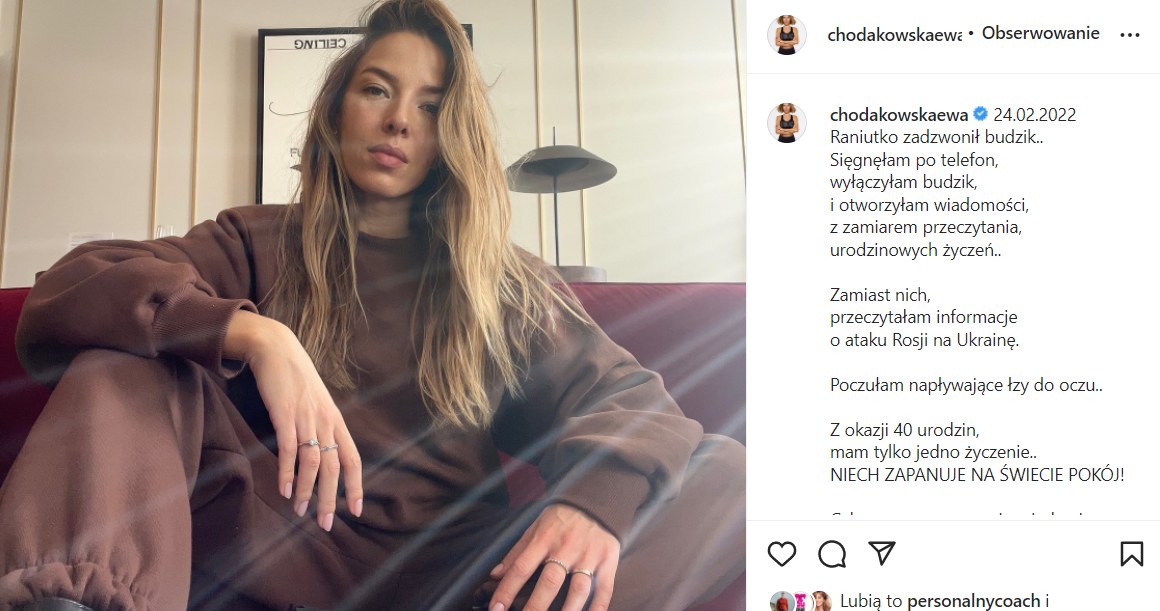 Ewa Chodakowska na Instagramie opowiedziała o swoim urodzinowym poranku /@chodakowskaewa /Instagram