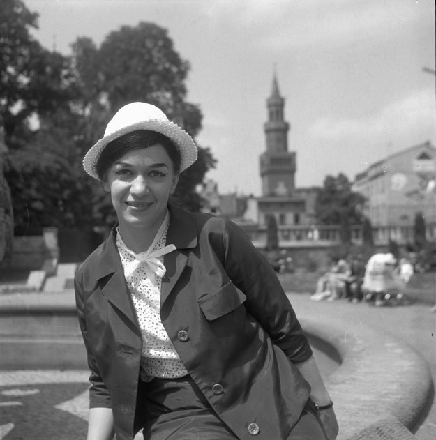 Ewa Demarczyk na festiwalu w Opolu w 1963 roku /Ryszard Okoński /PAP