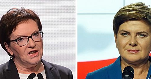 Ewa Kopacz (L, premier z PO) i Beata-Szydło (PiS) /PAP