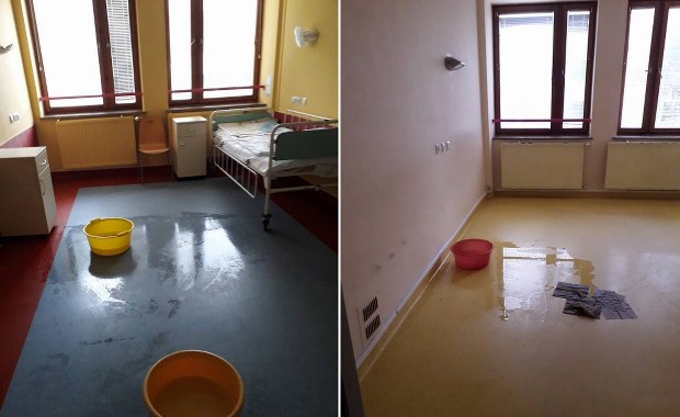 Ewakuacja jednego z oddziałów Centrum Zdrowia Dziecka. Zalane sale pacjentów