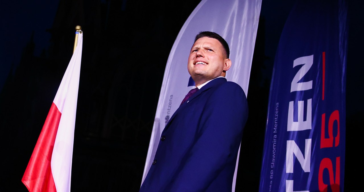 Exit Poll: Sławomir Mentzen zajął trzecie miejsce w wyścigu o fotel prezydenta w I turze wyborów /Beata Zawrzel/REPORTER /Reporter