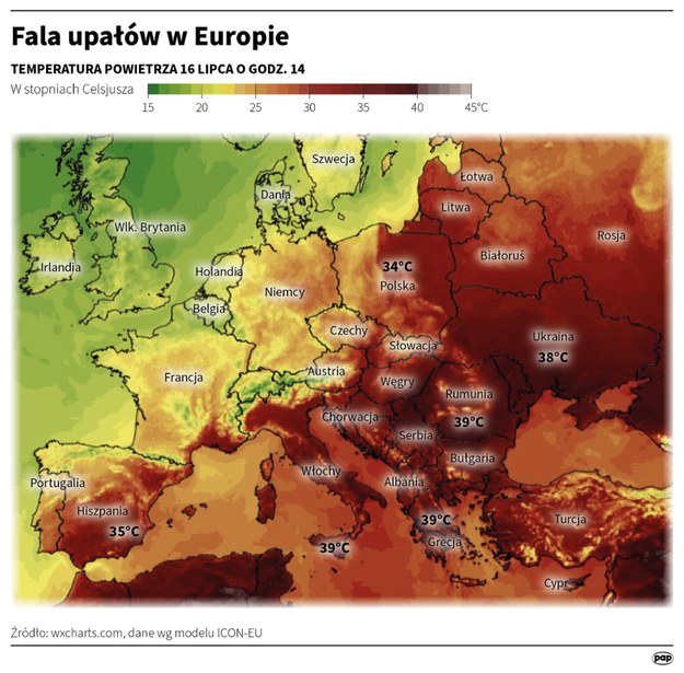 Fala upałów w Europie /Maciej Zieliński /PAP