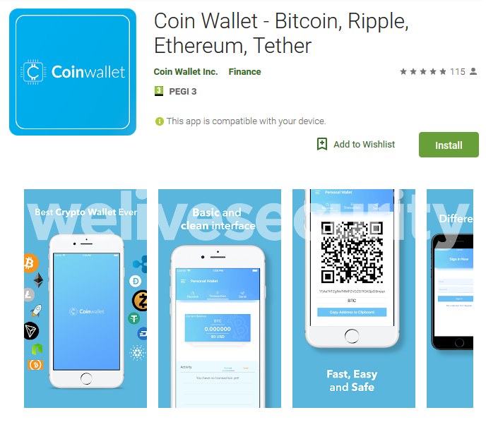 Fałszywa aplikacja CoinWallet /materiały prasowe