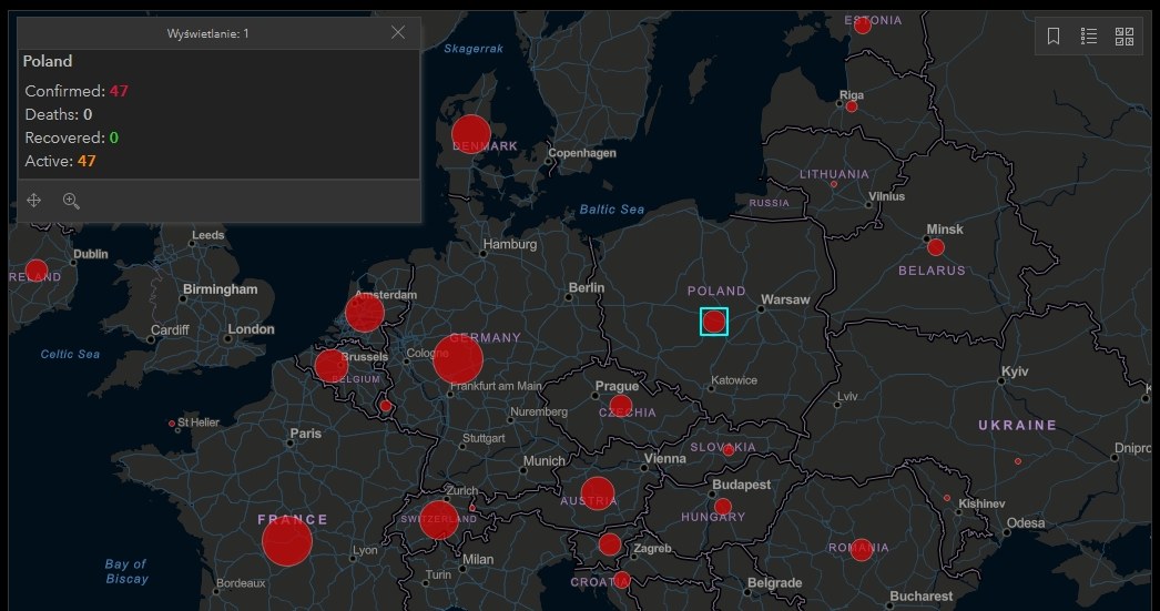 Fałszywa mapa zarażonych koronawirusem /INTERIA.PL