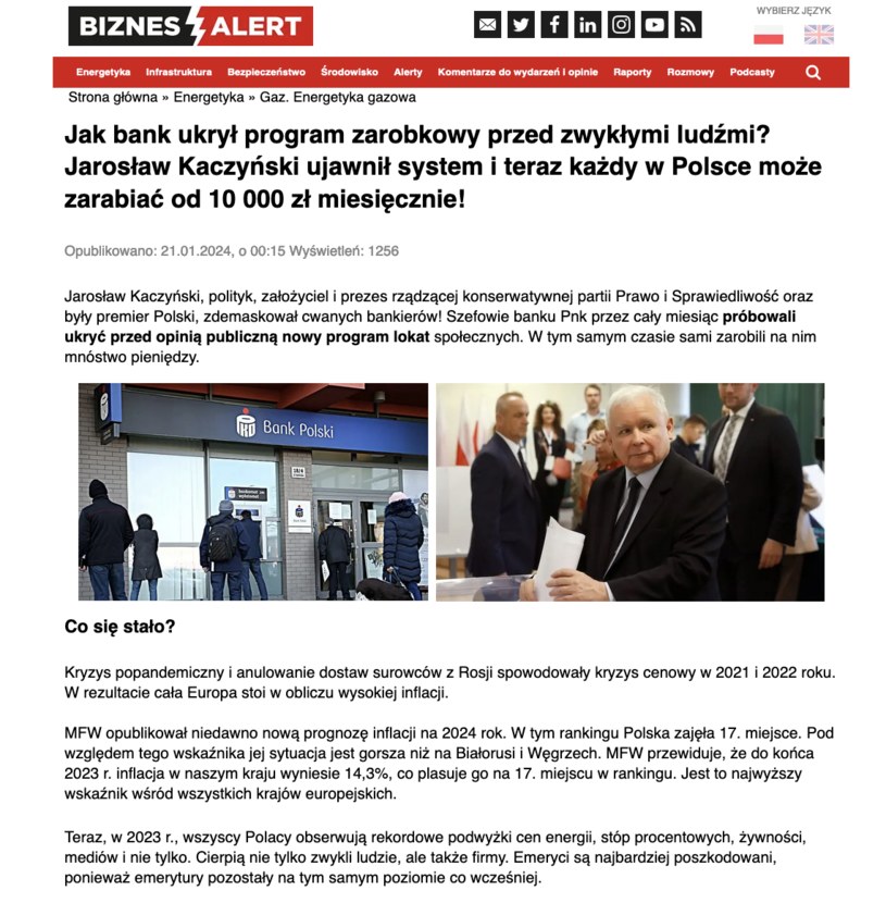 Fałszywa strona, gdzie oszuści zachęcają do inwestycji, a tak naprawdę chcą okraść Polaków /Zrzut ekranu /INTERIA.PL