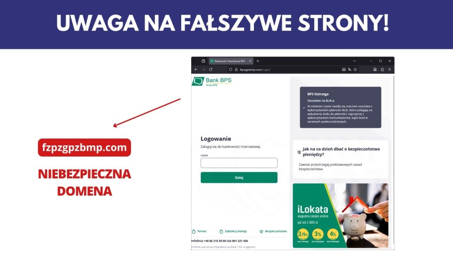 Fałszywe strony Banku BPS /