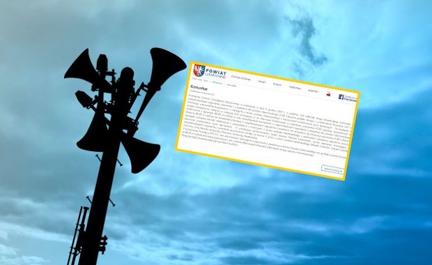 Fałszywy alarm, uruchomione syreny. Władze powiatu zabrały głos