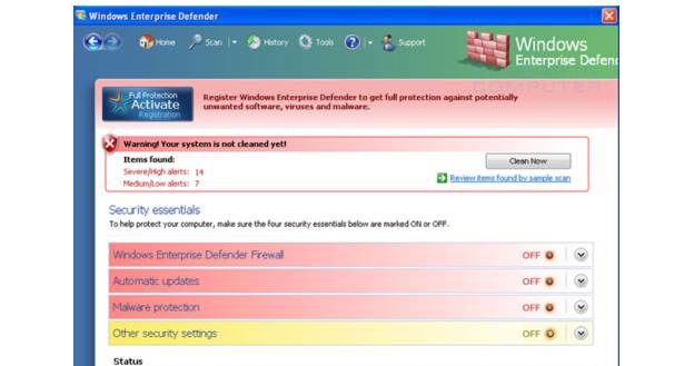 Fałszywy program Windows Enterprise Defender /materiały prasowe