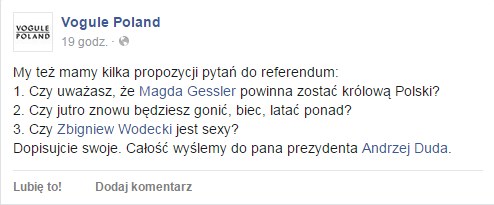 Fanpage Vogule Poland na Facebooku /Facebook