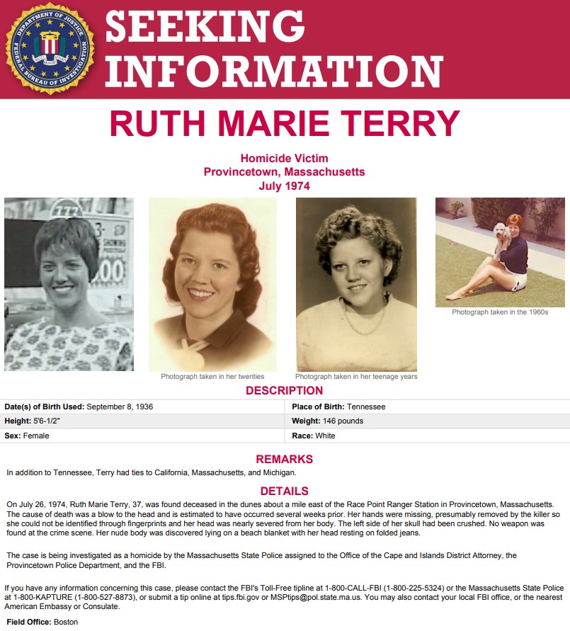 FBI szuka informacji o Ruth Marie Terry /FBI /