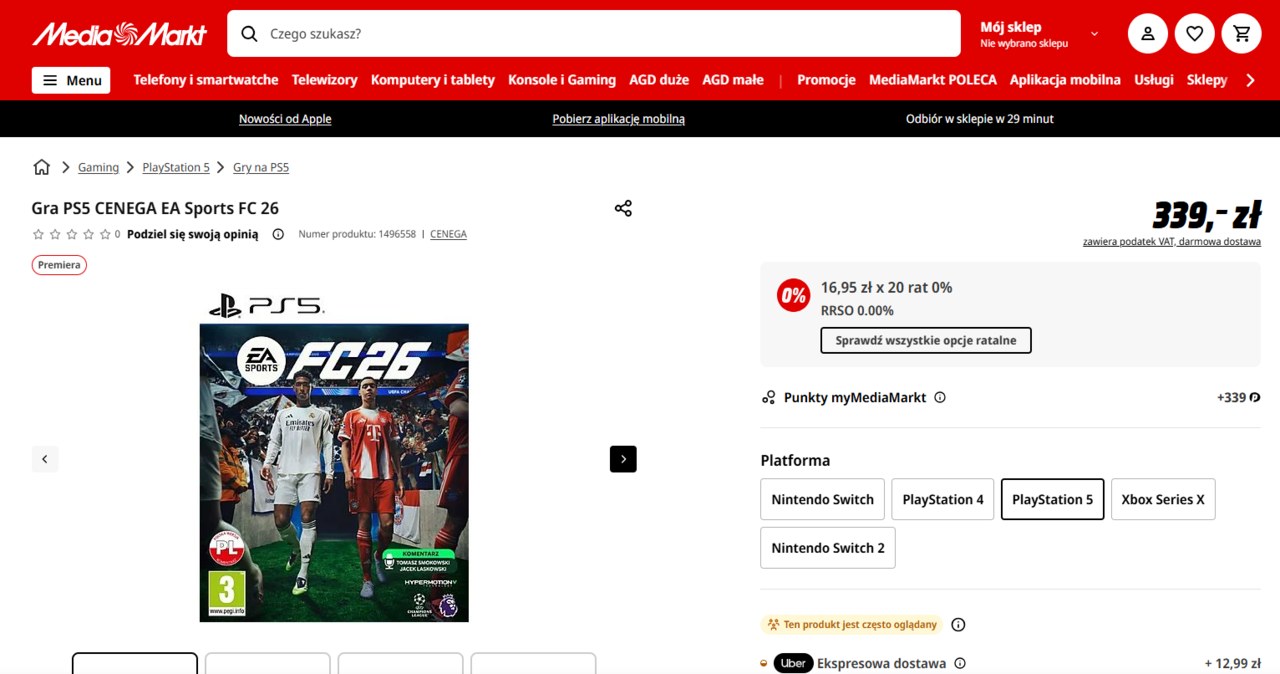 FC26 w Media Markt /Media Markt/zrzut ekranu