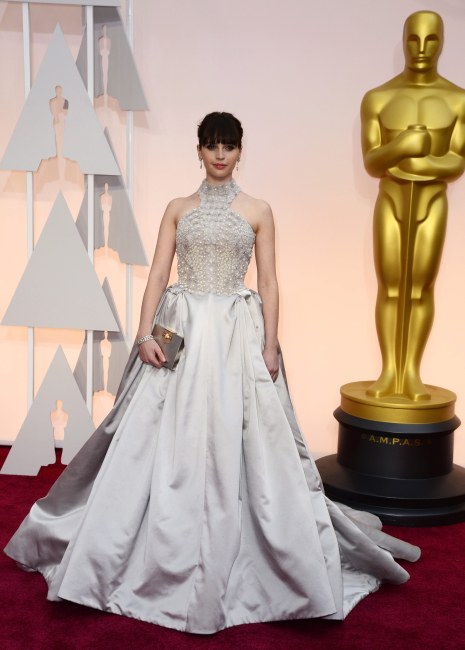 Felicity Jones, angielska aktorka na oscarowej Gali 2015. /MIKE NELSON /PAP/EPA