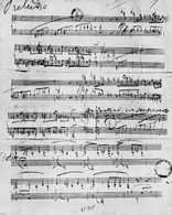 Ferenc Liszt, rękopis preludium "Pierwszej ballady /Encyklopedia Internautica