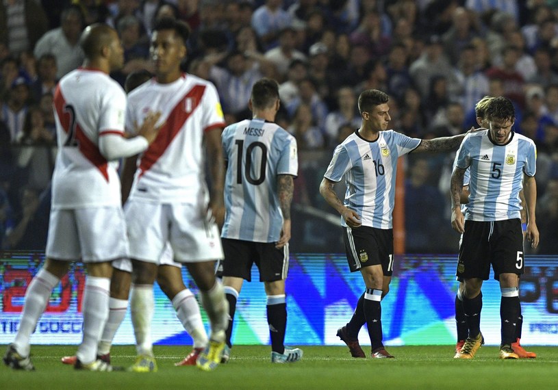 Fernando Gago (P) opuszcza murawę w meczu z Peru /AFP
