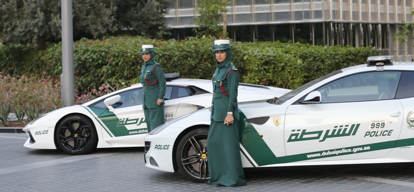 Ferrari FF i Lamborghini Aventador. Za ich kierownicami zasiadają funkcjonariuszki policji /AFP