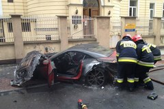 Ferrari spłonęło w Warszawie 