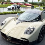 Pagani Ferrari stoi na trawniku, obok Bugatti, Pagani i głośnik za milion zł. Mamy Villa d'Este w domu