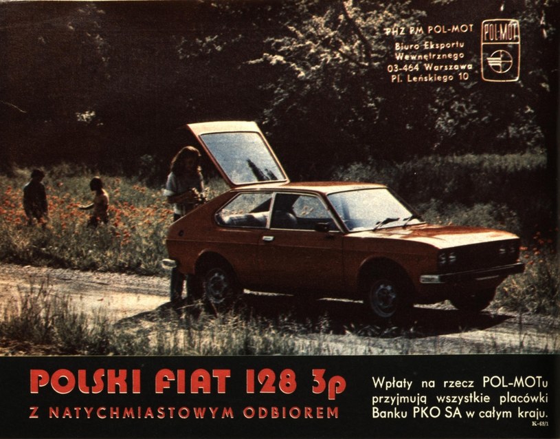 Fiat 128p - reklama prasowa zamieszczona w tygodniku „Motor” w kwietniu 1976 roku /Archiwum Tomasza Szczerbickiego