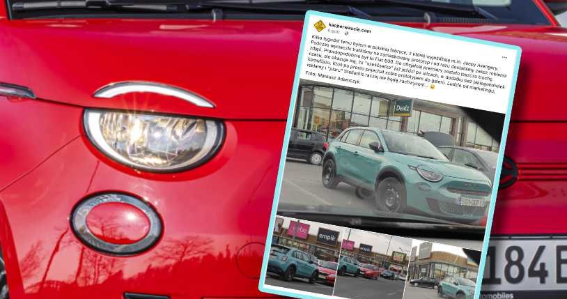 Fiat 600 pod galerią w Żorach  /fot. zrzut ekranu z profilu kacperwaucie.com na Facebooku /