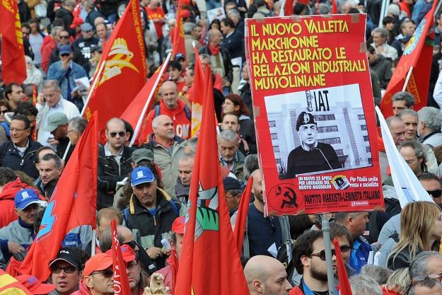 Fiat nie od dziś wojuje ze związki. Tutaj październikowa demonstracja w Rzymie /AFP