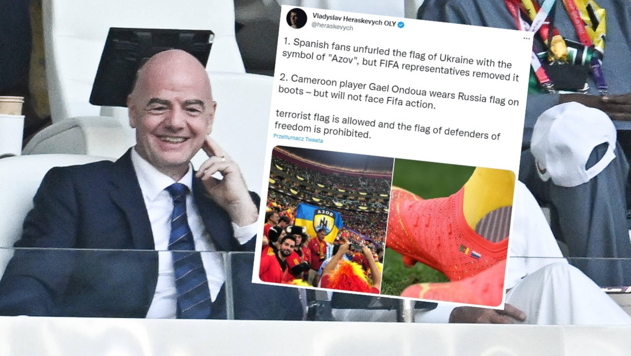 FIFA usunęła ukraińską flagę z trybun. "Co za wstyd"