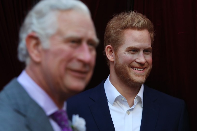 Figury woskowe przedstawiające króla i księcia Harry'ego /Lisa Maree Williams /Getty Images