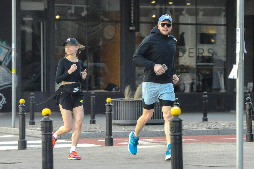 Filip Chajzer z Anną podczas joggingu /pomponik exclusive