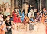 Filippino Lippi, Św. Tomasz z Akwinu, fragment fresku z kościoła Santa Maria spora Minerva w Rzym /Encyklopedia Internautica