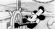 Film Stanów Zjednoczonych: Walt Disney, Myszka Miki w scenie z fimu  "Parowiec Willie" (Steamboat W /Encyklopedia Internautica