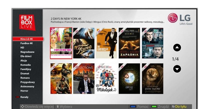 FilmBox Live w wersji dla telewizorów Ultra HD ze stajni LG /materiały prasowe