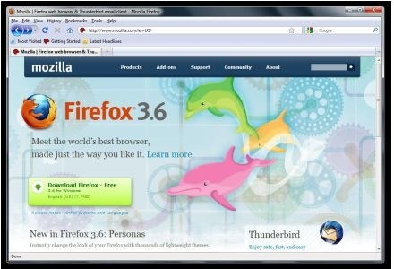 Firefox 3.6 jest o 20 proc. szybszy od wersji 3.5 - zapewnia Mozilla /materiały prasowe
