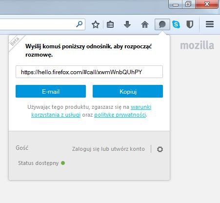 Firefox Hello nie wymaga tworzenia żadnego konta. /materiały prasowe