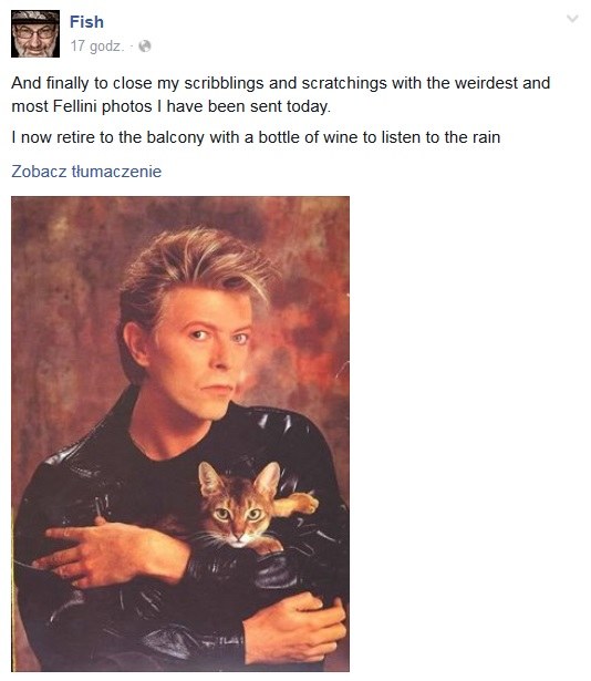 Fish żegna Davida Bowiego na Facebooku /&nbsp /
