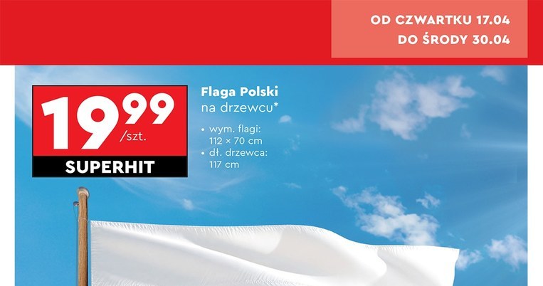 Flaga Polski na drzewcu w Biedronce /Biedronka /INTERIA.PL